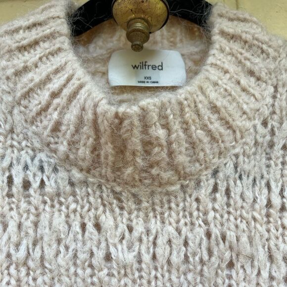 Wilfred cream knitted long-sleeved cropped sweater, round neck, great shape, XXS - Picture 3 of 8